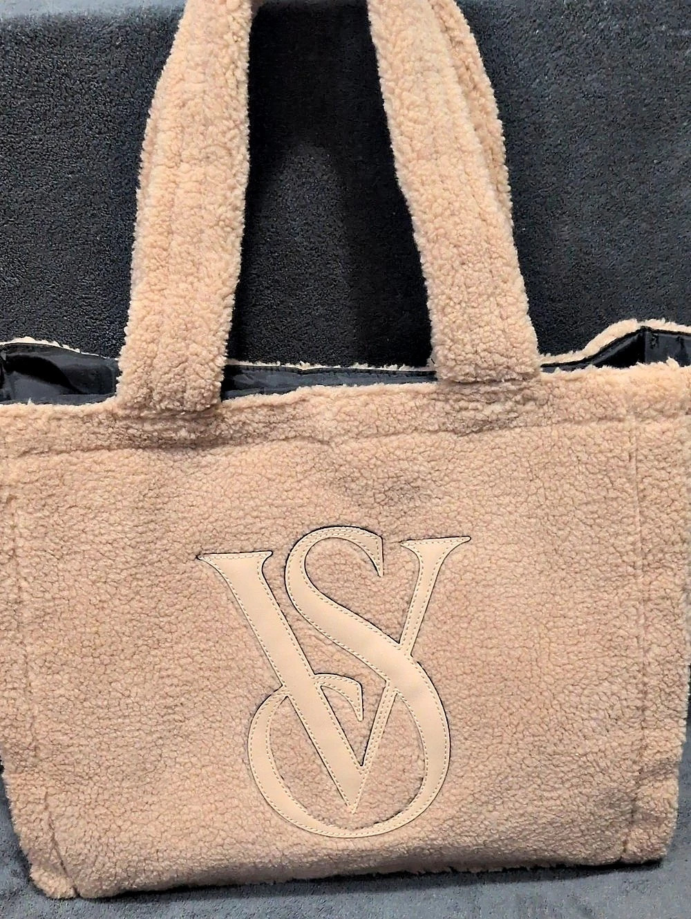 Victoria's Secret Sherpa Tote Bag in Fuzzy Tan